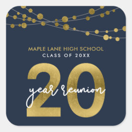 Adesivo Quadrado Sindicato das Cordas Azuis das Luzes 20 Anos