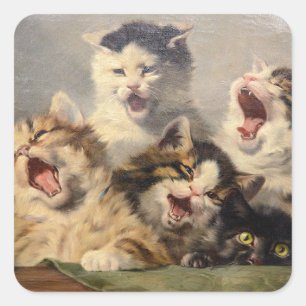 Adesivo Quadrado Sinfonia de Gatinhos por Julius Adam II