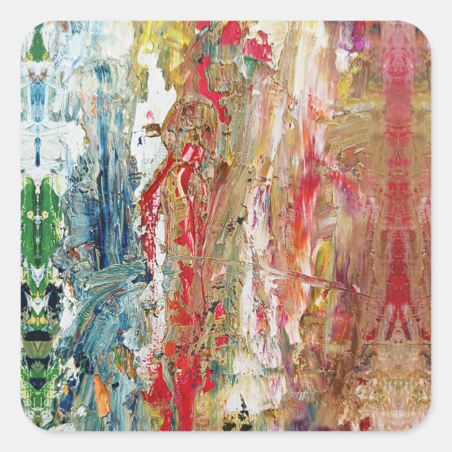 Adesivo Quadrado Sinfonia do caos - Paleta de Artista Abstrato Real (Frente)