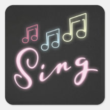 Sing Neon Music Notes