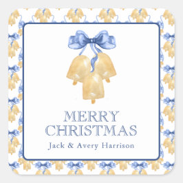 Adesivo Quadrado Sinos de Natal ou Casamento em Aquarela
