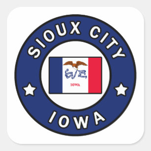 Adesivo Quadrado Sioux City Iowa