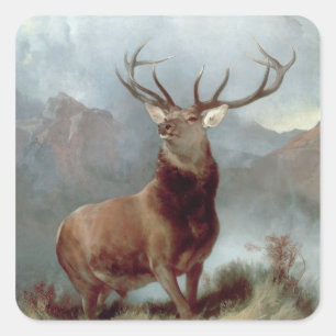Adesivo Quadrado Sir Edwin Landseer   Monarca do Glen, 1851