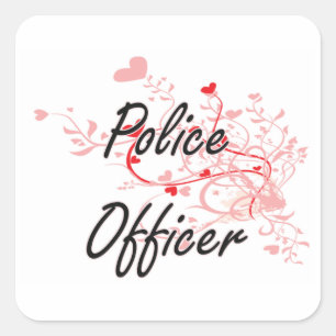 Adesivo Quadrado Sistema de trabalho artístico do agente da políc