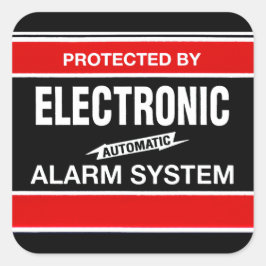 Adesivo Quadrado Sistema eletrônico de alarme