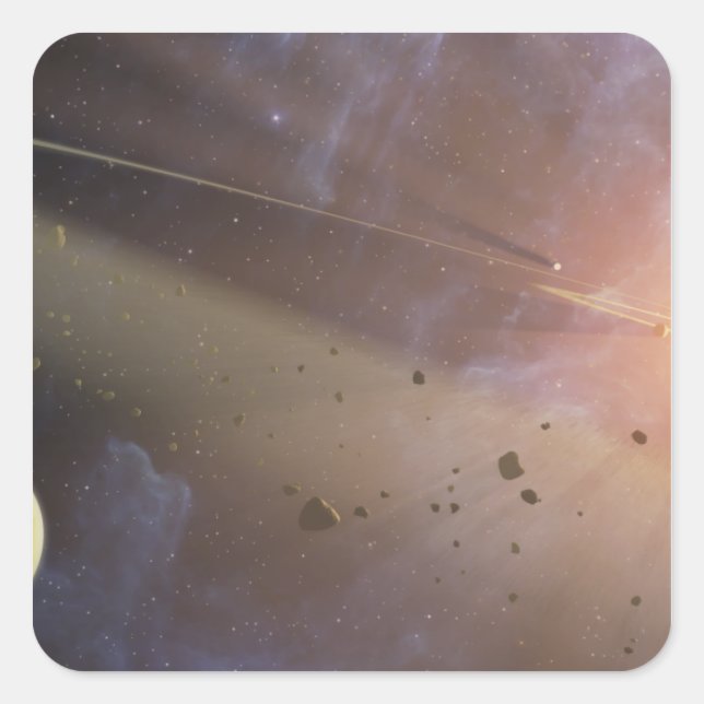 Adesivo Quadrado Sistema planetário Epsilon Eridani (Frente)