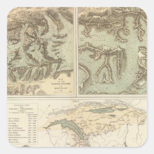 Adesivo Quadrado Sistemas da geleira dos cumes