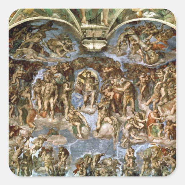 Adesivo Quadrado Sistine Chapel: O Último Acórdão, 1538-41 (Frente)