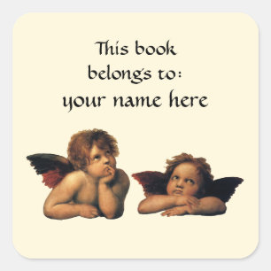 Adesivo Quadrado Sistine Madonna Angels por Raphael Bookplate