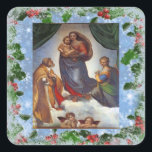 Adesivo Quadrado Sistine Madonna Christmas Sticker<br><div class="desc">adesivo</div>