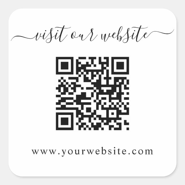 Adesivo Quadrado Site de Casamento de Código QR (Frente)