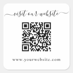 Adesivo Quadrado Site de Casamento de Código QR