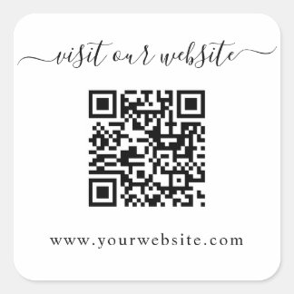 Adesivo Quadrado Site de Casamento de Código QR