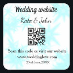 Adesivo Quadrado Site de casamento mínimo simples Q R código adicio<br><div class="desc">Projetado para o seu casamento</div>