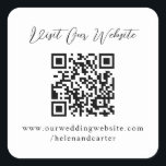 Adesivo Quadrado Site de Casamento Online do Código QR<br><div class="desc">Personalize com seu site aqui mesmo no zazzle! Excelente para o site de casamento como rsvp online,  detalhes do casamento</div>