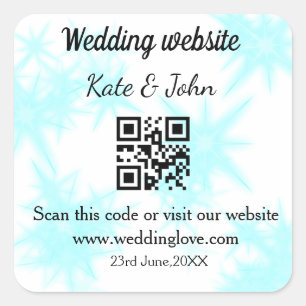 Adesivo Quadrado site de casamento simples minimal QR code adiciona