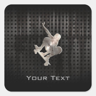 Adesivo Quadrado Skate; Legal Preto