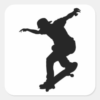 Adesivo Quadrado Skateboard, skateboarders Sticker