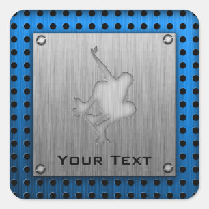 Adesivo Quadrado Skateboarding escovado do Metal-olhar