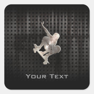Adesivo Quadrado Skateboarding; Preto legal