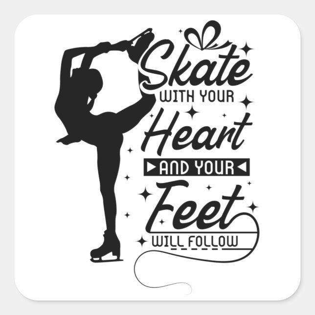 Adesivo Quadrado Skating Heart Figure (Frente)