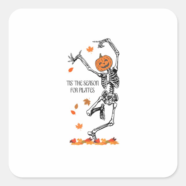 Adesivo Quadrado Skeleton Esta É A Época Para Pilotos Meditamenteir (Frente)