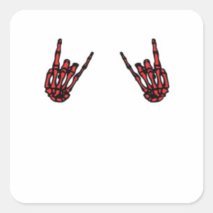 Adesivo Quadrado Skeleton Hand Heart Roll & Red Classic