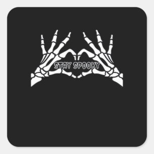 Adesivo Quadrado Skeleton Heart and Mands Classic Design