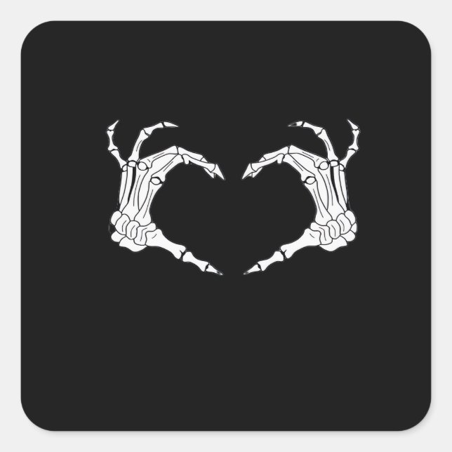 Adesivo Quadrado Skeleton Heart Hands Classic (Frente)
