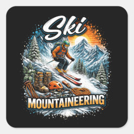 Adesivo Quadrado Ski Mountaineering