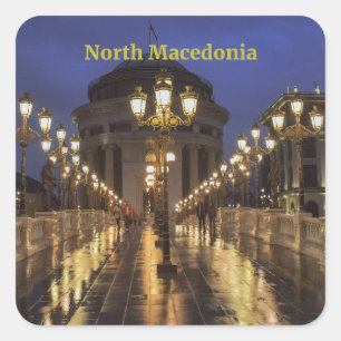 Adesivo Quadrado Skopje, Macedônia do Norte