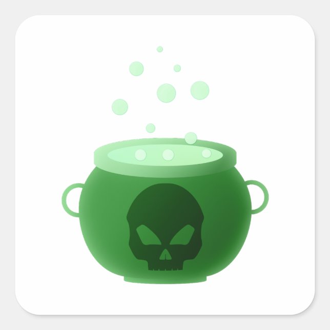 Adesivo Quadrado Skull Cauldron (Frente)