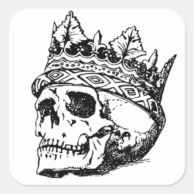 Adesivo Quadrado Skull King Sticker (Frente)