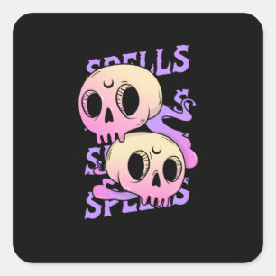 Adesivo Quadrado Skull Spell!