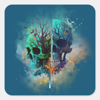 Adesivo Quadrado Skullgrove