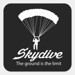 Adesivo Quadrado Skydive a terra é o limite