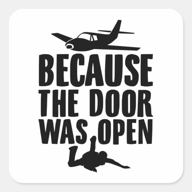 Adesivo Quadrado Skydive| Presentes de paraquedistas para paraquedi (Frente)