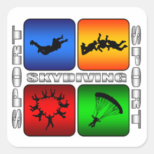 Adesivo Quadrado Skydiving Espetacular