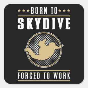 Adesivo Quadrado Skydiving Skydive Jump Skydiver Plane Engraçado P