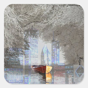 Adesivo Quadrado Skyline