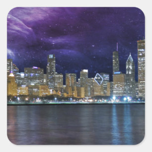 Adesivo Quadrado Skyline de Spacey Chicago