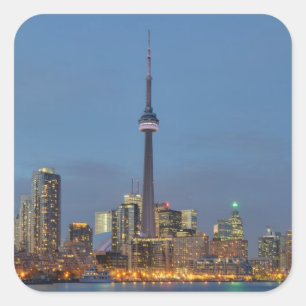 Adesivo Quadrado Skyline de Toronto na noite
