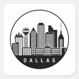 Adesivo Quadrado Skyline do Texas