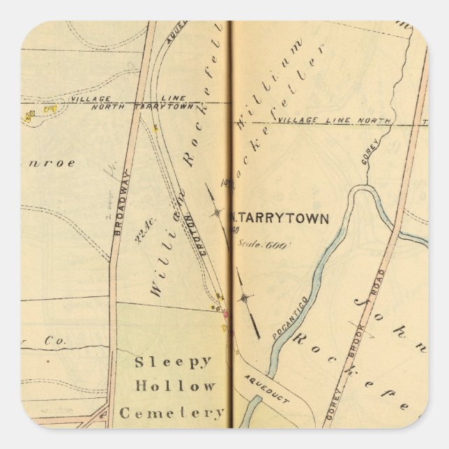 Adesivo Quadrado Sleepy Hollow, Nova Iorque (Frente)
