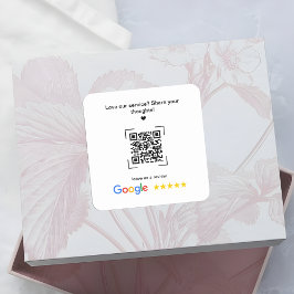 Adesivo Quadrado Small Business Promotional Google Review QR Code