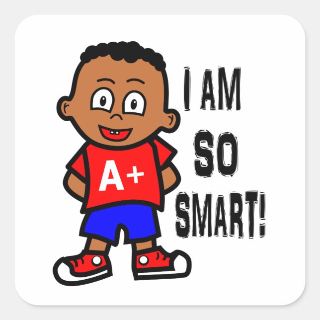 Adesivo Quadrado Smart African Boy Stickers (Frente)