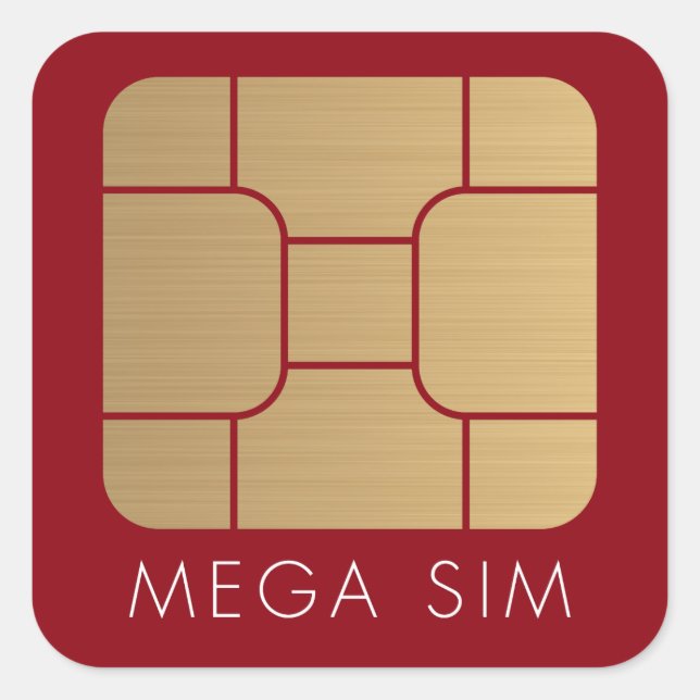 Adesivo Quadrado Smart SIM Card mega formato faux gold (Frente)