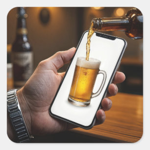 Adesivo Quadrado Smartphone Beer Mug