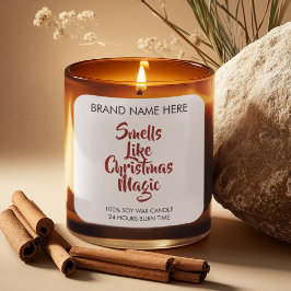 Adesivo Quadrado Smells Like Christmas Magic Candle Labels