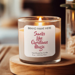 Adesivo Quadrado Smells Like Christmas Magic | Modern Candle Labels